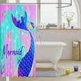 thumbnail image 3 of Mermaid Tail Shower Curtain,Rainbow Mermaid Fish Scales Bathroom Shower Curtain,Sparkle Mermaid Waterproof Bathroom Curtains,Princess Sea Animals Bath Curtain,Teal Blue Purple 72" Wx84 L, 3 of 6