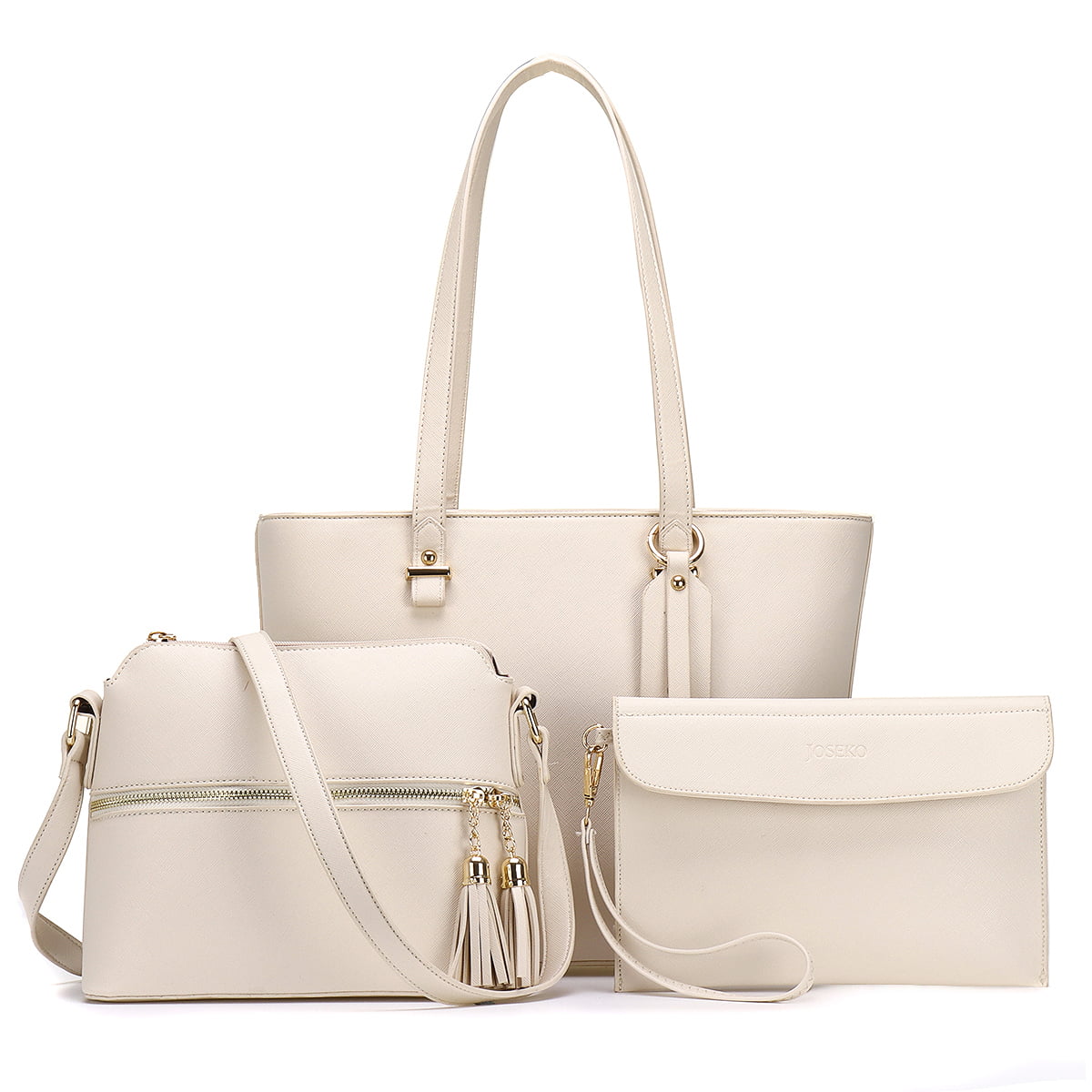 Handbags for Women Leather Purses Shoulder Bag 3 Pcs Large Fashion Tote Bag Set