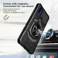 thumbnail image 2 of For Motorola Moto G Power 2022 / Moto G Pure Armor Dual Layer Metal Ring Stand Magnetic Car Mount Hybrid Impact Protective Shockproof Case Cover Black, 2 of 6