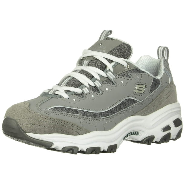 Zapatillas Skechers D'Lites - Me Time Mujer Gris/Blanco 7.5 Ancho