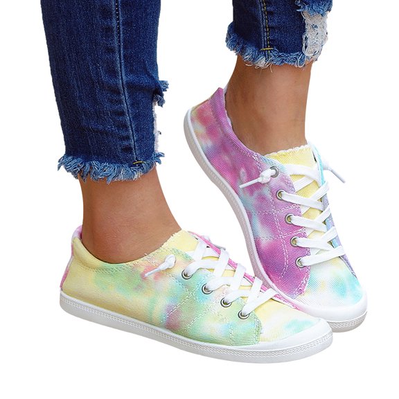 asdoklhq Womens Casual Shoes,Low-cut Canvas Shoes One-foot Lazy Korean Version Student Casual Flat Shoes