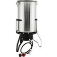 thumbnail image 2 of 50 Qt Turkey Deep Fryer Set, Aluminum Fish & Seafood Boiler Steamer with 54,000 BTU Propane Gas Burner Stand Injector Thermometer Hose, Ideal for for Outdoor Fry Cooking Clam Crawfish, Sliver, 2 of 14