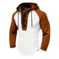 thumbnail image 1 of Fall Hooded Sweatshirt for Men with Color Block Design and Long Sleeve Streetwear Athletic Top, 1 of 5