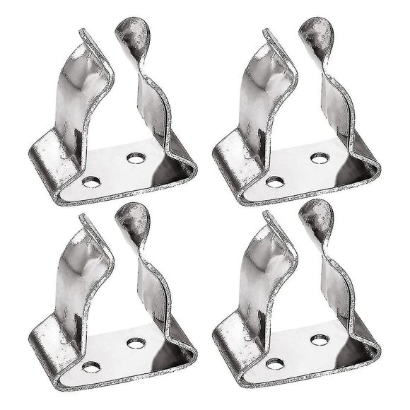 4 Pieces of Stainless Steel Boat Hook Small Spring Clamp Holder - Boat Oar Holders, Marine Spring Silv