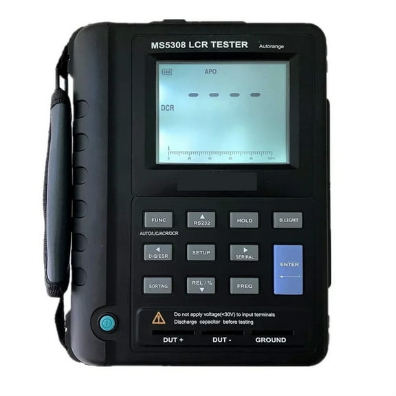 MS5308 Handheld Auto Range Digital LCR Meter Bridge Test Inductance Capacitance Resistance Meter 100KHz RS232 Dual LCD Display ,Accurate and Speed