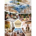 thumbnail image 6 of Happy Father's Day Tablecloth Rectangle Table Cloth 60x84, Waterproof Outdoor Table Cloth Covers Decorative Table Protector, Blue Spring Garden Floral Washable Table Cover for Kitchen Dinning Party, 6 of 8
