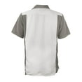 thumbnail image 2 of Men's Two Tone Bowling Casual Dress Shirt (White / Grey,L), 2 of 2