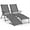Grey, variant on Costway 2 Piece Patio Folding Chaise Lounge Chairs with 6-Level Backrest Reclining Chairs Grey