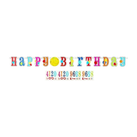 Multicolor Customizable Age Birthday Banner with Number Stickers, 7', by Way To Celebrate