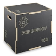 Philosophy Gym 3 in 1 Non-Slip Wood Plyo Box, 20" x 18" x 16", Gray, Jump Plyometric Box for Training and Conditioning