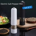 thumbnail image 3 of Baprem Automatic Electric Salt and Pepper Grinder Set, Battery Operated Refillable Pepper Mill Shakers with LED Light & Adjustable Coarseness, 3 of 11