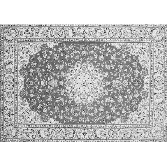 Ahgly Company Indoor Rectangle Medallion Gray Traditional Area Rugs, 8' x 12'