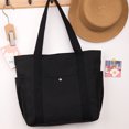 thumbnail image 3 of Bolso mano moda universitario lona ​​bolso con múltiples bolsillos compras ligero y versátil para mujer, 3 of 9
