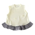 thumbnail image 4 of Mnyotv Toddler Girls Summer Clothes Ruffle Hem Sleeveless Tank Tops with Bowknots Casual Crewneck T Shirts Size 12-24 Months, 4 of 5