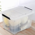 thumbnail image 4 of Callyne 30 L Clear Plastic Storage Box with Wheels, 4-Pack Clear Plastic Storage Latch Bin, 4 of 7