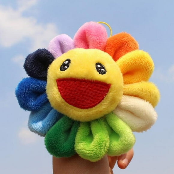 Plush Keychains Sun Flower Car Key Chain Brooch Sunflower Keychain Bag Pendant