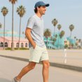 thumbnail image 5 of Dalix Ghost Beach Short Embroidered Casual Pocket Mesh Drawcord Waist Mens in Yellow L Large, 5 of 5