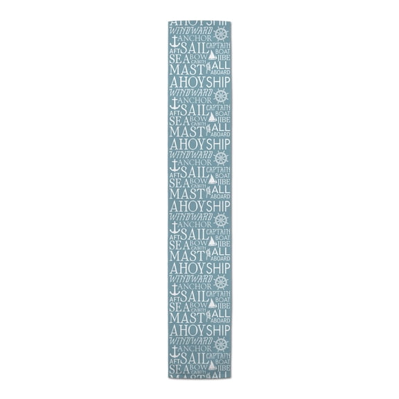Creative Products Sky Blue Beach Words 16x72 Poly Twill Table Runner