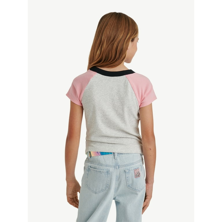 Justice Girls Ring Pop Collab Raglan Baby Tee, Sizes XS-XLP