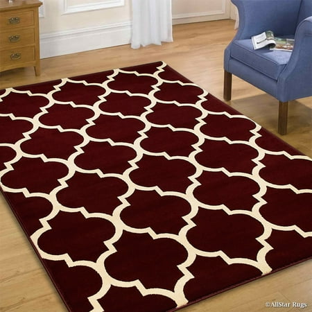Quality Wool Rugs Allstar Red Wool-Touch Look High Quality Woven Area Rug . High Quality Frieze Colorfun (5' 1