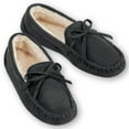 thumbnail image 2 of Collections Etc Cozy Faux Suede Plush Lined Moccasin Slippers for Indoor or Outdoor Use with Skid-Resistant Soles, 2 of 2