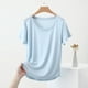 thumbnail image 4 of mfyjkho Tops Para Mujer, Camiseta Informal De Manga Corta De Color Liso Para Mujer, Cuello En U, Blusas Para El Hogar Tops De Gimnasio Para Mujer Xl, 4 of 5
