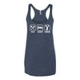 thumbnail image 2 of Cheerleading Eat Sleep Cheer Girl Sports Tri-Blend Racerback Tank Top, Vintage Navy, Large, 2 of 3