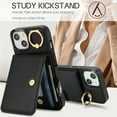 thumbnail image 4 of Allytechgroup iPhone 13 Wallet Case, Ring Holder Stand Cards Slots Shockproof Retro Flip Back Cover Phone Case for Apple iPhone 13, Black, 4 of 7