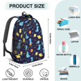 thumbnail image 5 of Dinosaur and Planet Navy Pattern Backpack for School, Cute School Bag with Adjustable Shoulder Straps and Padded Back, 16.9"x12.6"x5.9", 5 of 5