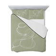 thumbnail image 7 of Sage Green Twin Size Down Alternative Comforter, Lightweight Comforter Quilt Bedding Set with Pillow Shams Minimalist Abstract Modern White Art All Seasons Bed Comforter Duvet Insert 68"x86", 7 of 7