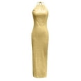 thumbnail image 4 of CAICJ98 Womens Dresses Women's Sleeveless A Line Fit and Flare Glitter Above Knee Party Skater Dress Gold,XXL, 4 of 5