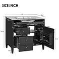 thumbnail image 5 of Bellemave 36" Bathroom Vanity with Single Sink Combo Set, Modern Wood Undermount Bathroom Sink Cabinet with 2 Drawers and a Tip-Out Drawer, Freestanding Bathroom Vanities（Black）, 5 of 9