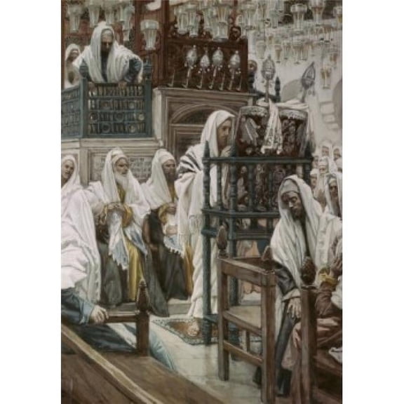 Jesus in the Synagogue James Tissot 1836-1902 French Poster Print - 18 x 24 in.
