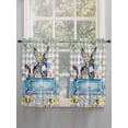 thumbnail image 5 of Animals Flowers Living Room Curtains 2 Panel, Weeping Spring Floral Elegant Checkered Cafe Window Treatment, Farmhouse Bedroom Bathroom Kitchen Curtains Drapes 104"x54", 5 of 6