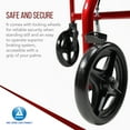 thumbnail image 6 of Dynarex DynaGo Quad 8 Rollator - 7.5” Wheels and 300 lb. Weight Capacity, Ideal for Narrow Spaces, Portable, & Easy to Maneuver , Red Frame, 1 Rollator, 6 of 7
