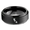 thumbnail image 2 of Tungsten California The Golden State Heart Band Ring 8mm Men Women Comfort Fit Black Step Bevel Edge Brushed Polished, 2 of 4