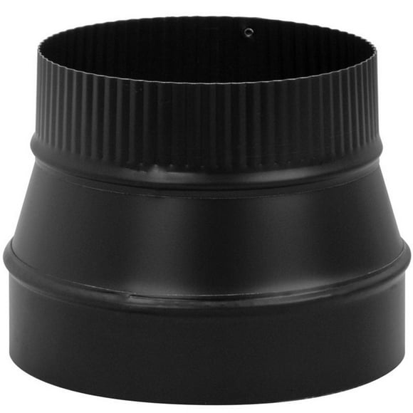 Réducteur de Tuyau de Poêle Noir 6 Pouces Simple x 5 Pouces 24 Gauge
