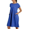 thumbnail image 2 of Clothing 2025 Dresses for Women 2025 Summer Cotton Linen Solid Gauze Dress Loose Casual Beach Vacation Flowy Midi Dress with Pockets, 2 of 8