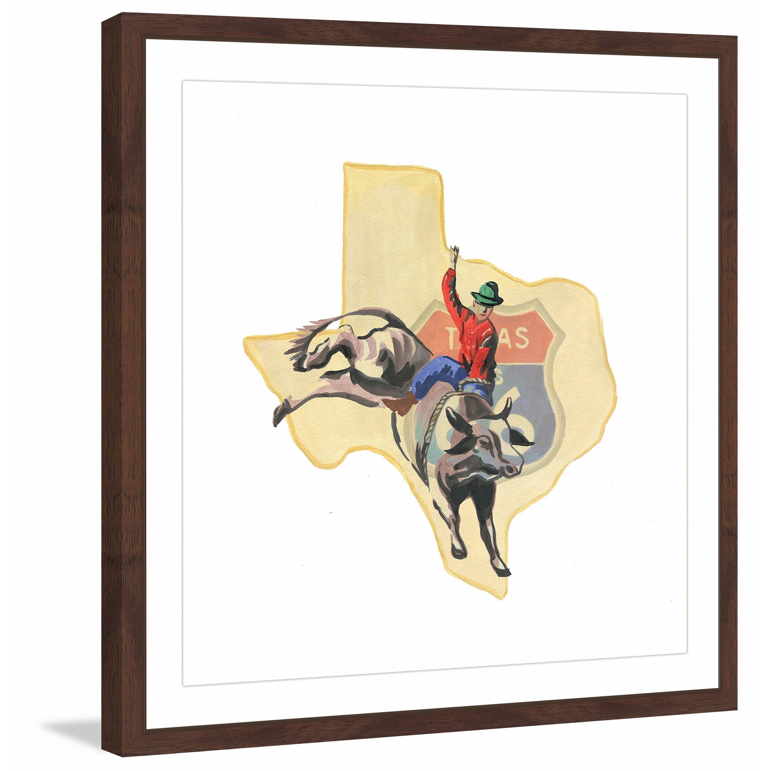 "Hold on Texas" Framed Painting Print