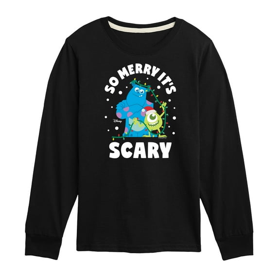 Monsters Inc - So Merry Its Scary - Toddler And Youth Long Sleeve Graphic T-Shirt