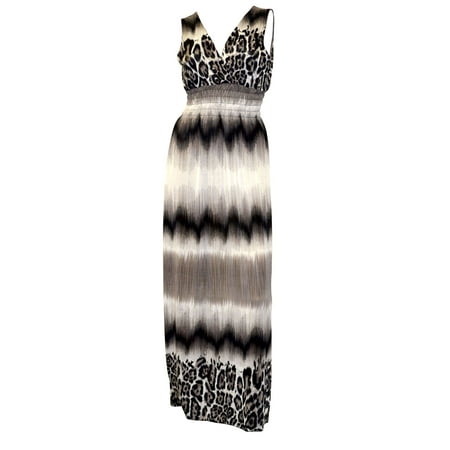 - Belle Donne - Womens Clothing Sleeveless Maxi-Heather Full-Length Leopard / M
