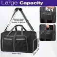 thumbnail image 4 of Fosmon 65L Large Duffle Bag for Travel , 24" Foldable Carry On Travel Bag With Shoe Compartment, Adjustable Shoulder Strap and Padded Handle for Gym Weekender Women and Men , Black, 4 of 6