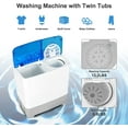 thumbnail image 4 of Costway Portable Twin Tub Washing Machine Washer(13.2lbs) & Spinner (8.8lbs) Blue, 4 of 9