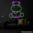 thumbnail image 3 of Glowneon Hippo Neon Sign, Cute Hippo Led Sign, Animal Led Light, Hippo Lover Gifts, Kid Room Decor, 3 of 5
