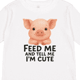 thumbnail image 4 of Inktastic Cute Pig with Apple Feed Me Quote Boys or Girls Long Sleeve Toddler T-Shirt, 4 of 5