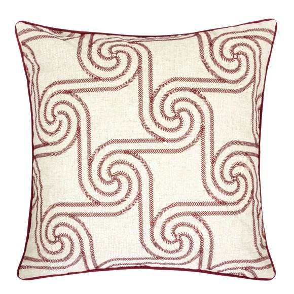 Homey COZY Housse de Coussin en Lin Brodé, Série Joyeux Noël, Luxe Doux, Chaud, Cadeau, Carré, 20 x 20 Pouces, Housse Seulement