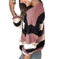 thumbnail image 3 of MAWCLOS Chandail à Blocs de Couleur pour Femmes Chandail d'Hiver Chaud Rayé Violet 3TG, 3 of 3
