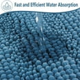 thumbnail image 3 of 2pcs Microfiber Bath Rug Non Slip Washable, Soft Absorbent Chenille Bathroom Rug, Extra Thick Bath Mat for Bathroom Floor Sink Tub and Shower, 20" x 32"/17" x 24", Turquoise Blue, 3 of 7