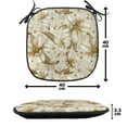 thumbnail image 4 of Beige Chair Seating Cushion Set of 12, Wild Distressed Lilies Floral Background Blooming Petals Bouquet Nature Theme, Seat Pads with Anti-slip Backing, 16"x16", White Yellow Beige, by Ambesonne, 4 of 7
