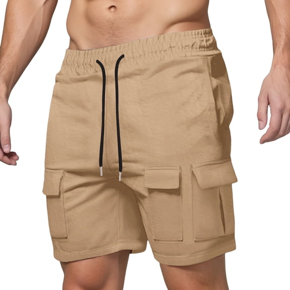 Conairie Cargo Shorts For Mens Retro Stretch Relaxed Fit Twill Work Shorts Lightweight Washed Military Shorts with Drawstring L